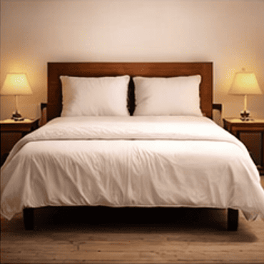 Uma cama de casal sem simbolismo, apenas funcionalidade